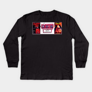 Drive-In Double Feature - Chopping Mall & Slumber Party Massacre Kids Long Sleeve T-Shirt